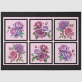 Lavender Rose Bouquets Tiled Decoupage Seidenpapier (Vorderseite)