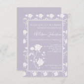 Lavender Rose Bridal Dusche Einladung (Vorne/Hinten)