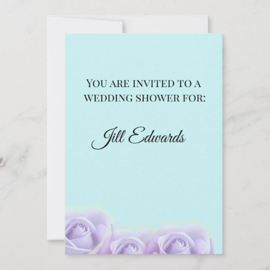 Lavender Rose Bridal Shower Invitation Einladung (Vorderseite)