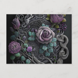 Lavender Rose Celtic Knot Wrapping Paper Postkarte