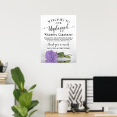 Lavender Rose Chic Unplugged Wedding Zeremonie Poster (Heimbüro)