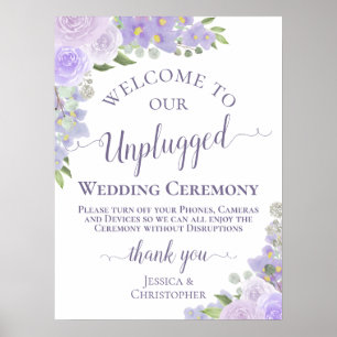 Lavender Rose Chic Unplugged Wedding Zeremonie Poster