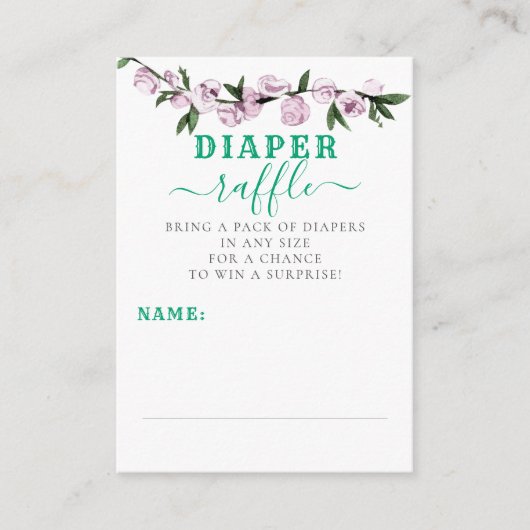 Lavender Rose & Emerald Raffle Ticket Begleitkarte (Vorderseite)