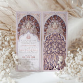 Lavender & Rose Gold Islamische Arch-Hochzeit Einladung