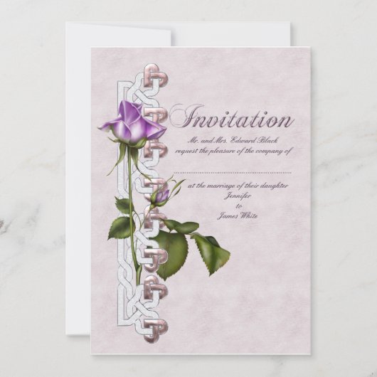 Lavender Rose Hochzeitssuite Einladung (Vorderseite)