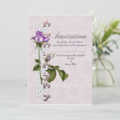 Lavender Rose Hochzeitssuite Einladung (Stehend Vorderseite)