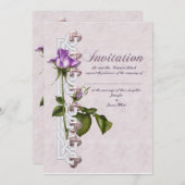 Lavender Rose Hochzeitssuite Einladung (Vorne/Hinten)