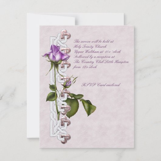 Lavender Rose Hochzeitssuite Einladung (Rückseite)