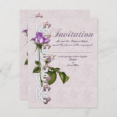 Lavender Rose Hochzeitssuite Einladung (Vorne/Hinten)