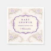 Lavender Rose Ornate Baby Shower Serviette (Vorderseite)