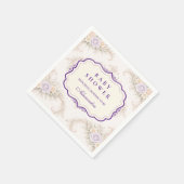 Lavender Rose Ornate Baby Shower Serviette (Ecke)
