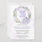 Lavender Rose Pumpkin Foto QR Code Hochzeit Einladung (Vorderseite)