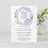 Lavender Rose Pumpkin Foto QR Code Hochzeit Einladung (Stehend Vorderseite)