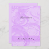 Lavender Rose Quinceanera Einladung (Vorne/Hinten)