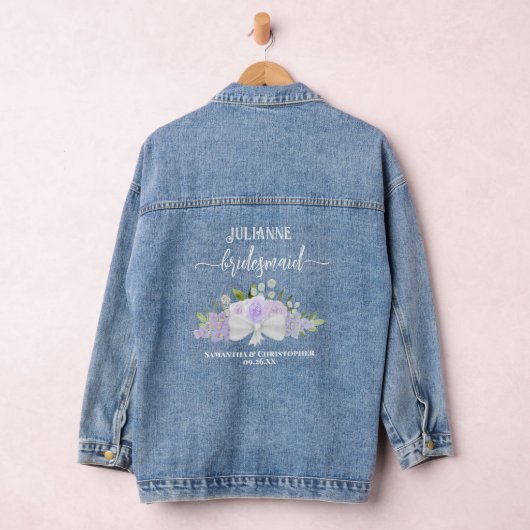 Lavender Rose Rustic Boho Bridesmaid Hochzeitsgesc Jeansjacke (Hangar)
