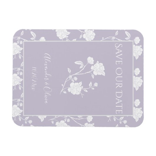 Lavender-Rose Speichern des Datumsfensters Magnet (Horizontal)