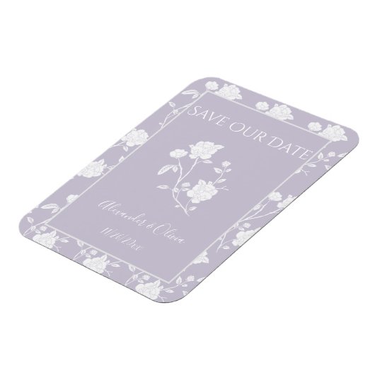 Lavender-Rose Speichern des Datumsfensters Magnet (Linke Seite)