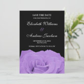 Lavender Rose und Black Wedding speichern das Datu Save The Date (Stehend Vorderseite)