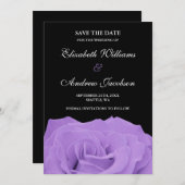 Lavender Rose und Black Wedding speichern das Datu Save The Date (Vorne/Hinten)