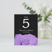 Lavender Rose und Black Wedding Tischnummer (Stehend Vorderseite)