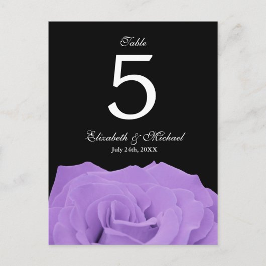 Lavender Rose und Black Wedding Tischnummer (Vorderseite)