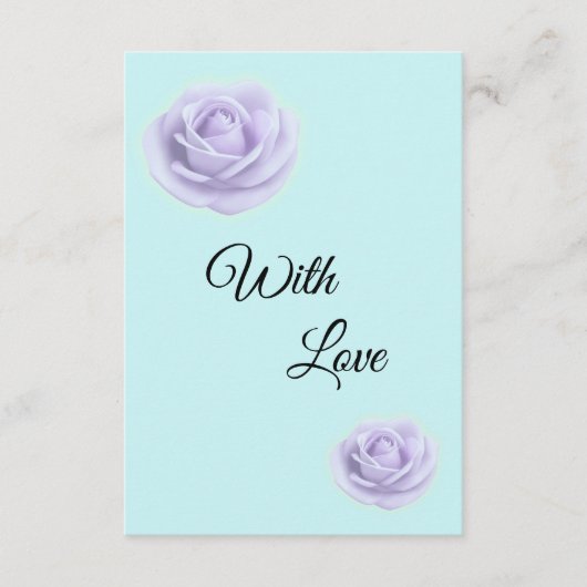 Lavender Rose W/Blue Wedding Enclosure Card Begleitkarte (Vorderseite)