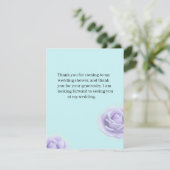 Lavender Rose Wedding Shower Thank You Note Dankeskarte (Stehend Vorderseite)