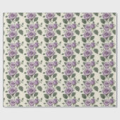 Lavender Roses With Silver And Green Leaves  Geschenkpapier (Flach)