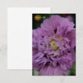 Lavender Ruffly Poppy Mitteilungskarte (Vorne/Hinten)