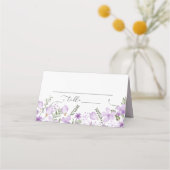 Lavender Rustic Floral Wedding Platzkarte (Vorderseite)