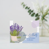 Lavender Rustic Lila Floral Wedding Vielen Dank Postkarte (Stehend Vorderseite)