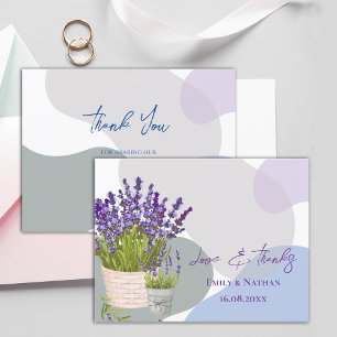 Lavender Rustic Lila Floral Wedding Vielen Dank Postkarte