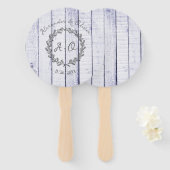 Lavender Rustic Monogram Gastgeschenk Hochzeit Han Fächer (Vorne und Hinten)