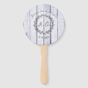 Lavender Rustic Monogram Gastgeschenk Hochzeit Han Fächer