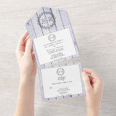 Lavender Rustic Monogram Wedding All In One Einladung (Abreißen)
