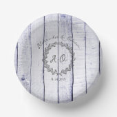 Lavender Rustic Monogram Wedding Paper Bowls Pappteller (Vorderseite)