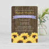 LAVENDER RUSTIC SUNFLOWER BRIDAL SHOWER INVITATION EINLADUNG (Stehend Vorderseite)