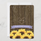 LAVENDER RUSTIC SUNFLOWER BRIDAL SHOWER INVITATION EINLADUNG (Rückseite)