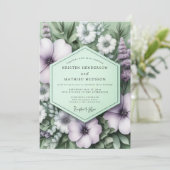 Lavender Sage Botanical Wedding Einladung (Stehend Vorderseite)