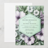 Lavender Sage Botanical Wedding Einladung (Vorne/Hinten)