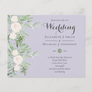 Lavender Sage Floral LOW BUDGET WEDIT Einladung Flyer