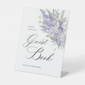 Lavender Sage Green Floral Guest Book Wedding Sockelschild (Vorderseite)