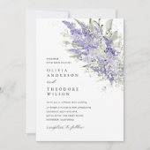 Lavender & Sage Green Floral Photo Wedding Einladung (Vorderseite)