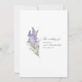 Lavender & Sage Green Floral Watercolor Wedding In Einladung (Rückseite)