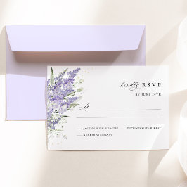 Lavender & Sage Green Floral Watercolor Wedding RSVP Karte
