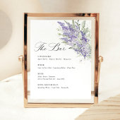 Lavender & Sage Green Floral Wedding Bar Menu Sockelschild