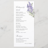 Lavender & Sage Green Floral Wedding Ceremony Programm (Rückseite)