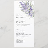 Lavender & Sage Green Floral Wedding Ceremony Programm (Vorderseite)