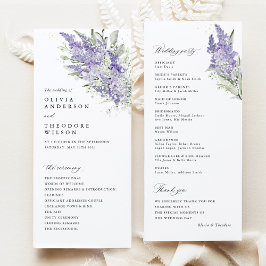 Lavender & Sage Green Floral Wedding Ceremony Programm