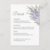 Lavender Sage Green Floral Wedding Details Begleitkarte (Vorderseite)